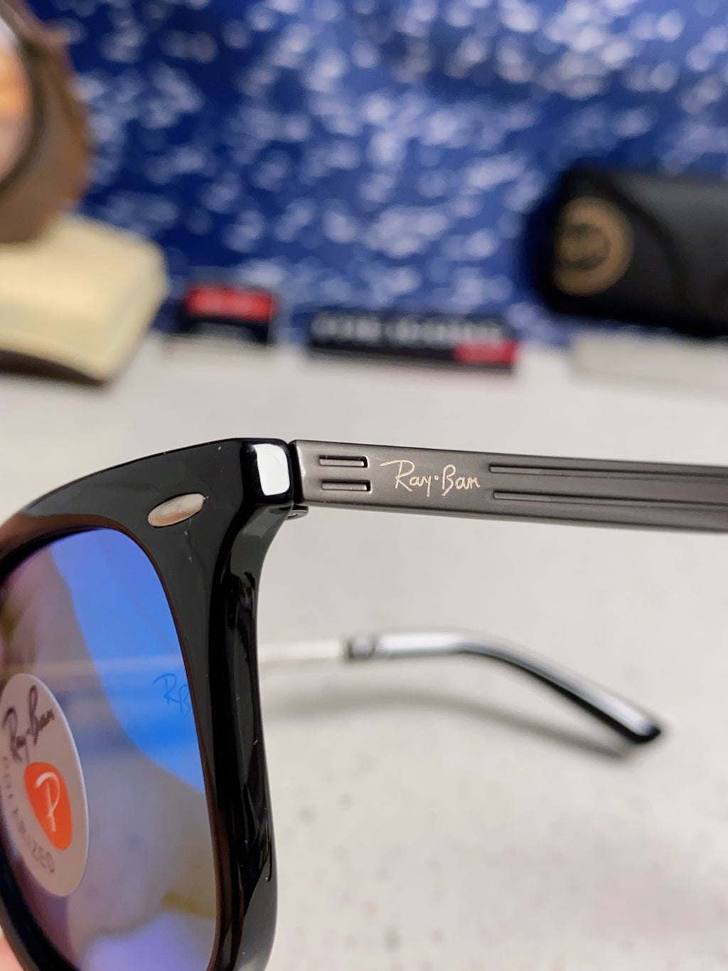 Ray-Ban RB8205 Polarized Fashion Blue Lens Sunglasses for Men - detail image 7