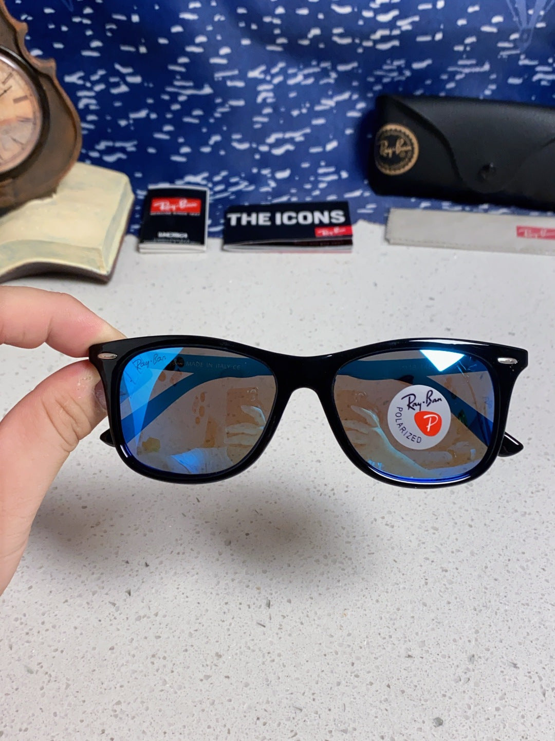 Ray-Ban RB8205 Polarized Fashion Blue Lens Sunglasses for Men - detail image 4