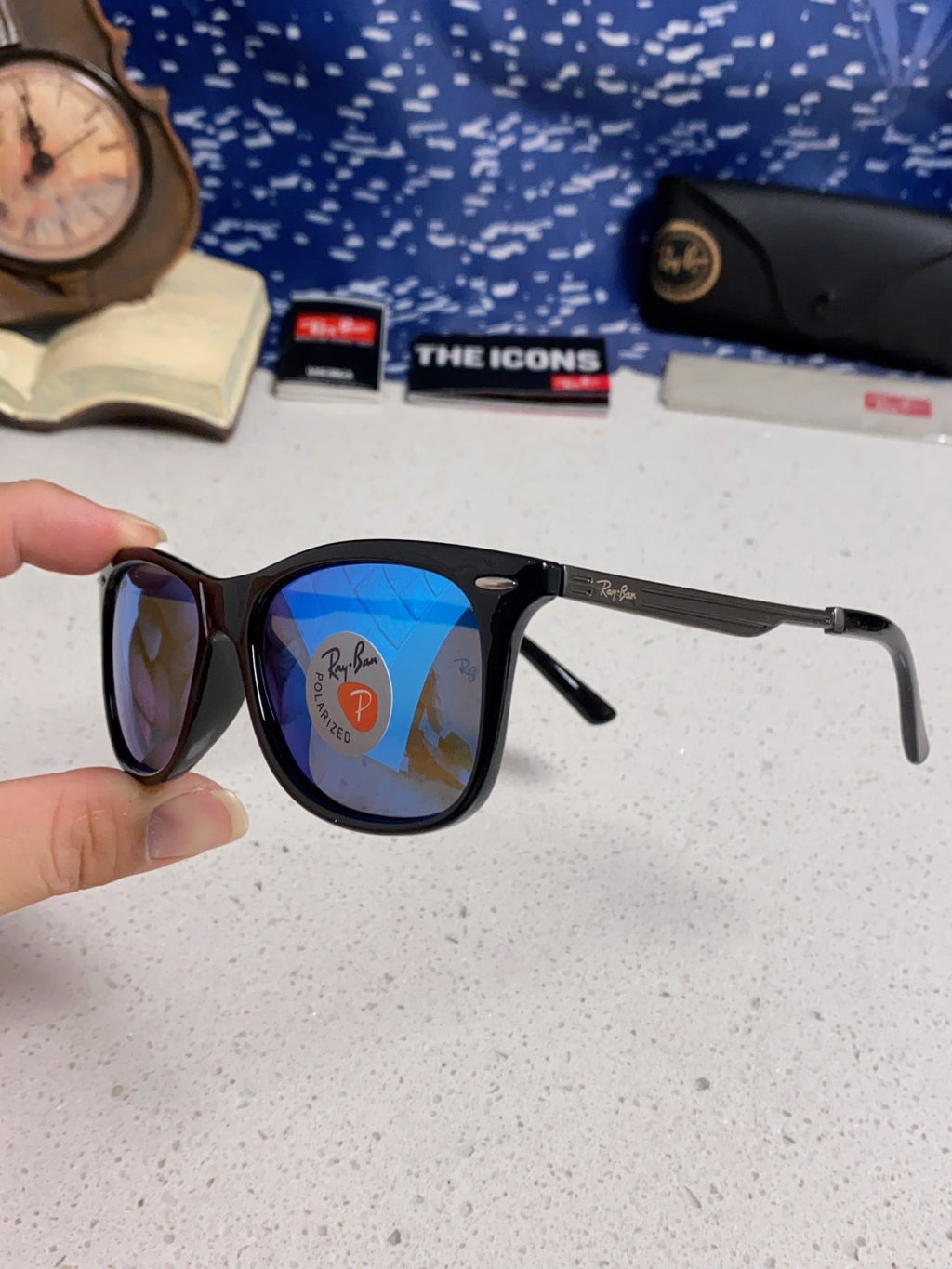 Ray-Ban RB8205 Polarized Fashion Blue Lens Sunglasses for Men - detail image 6