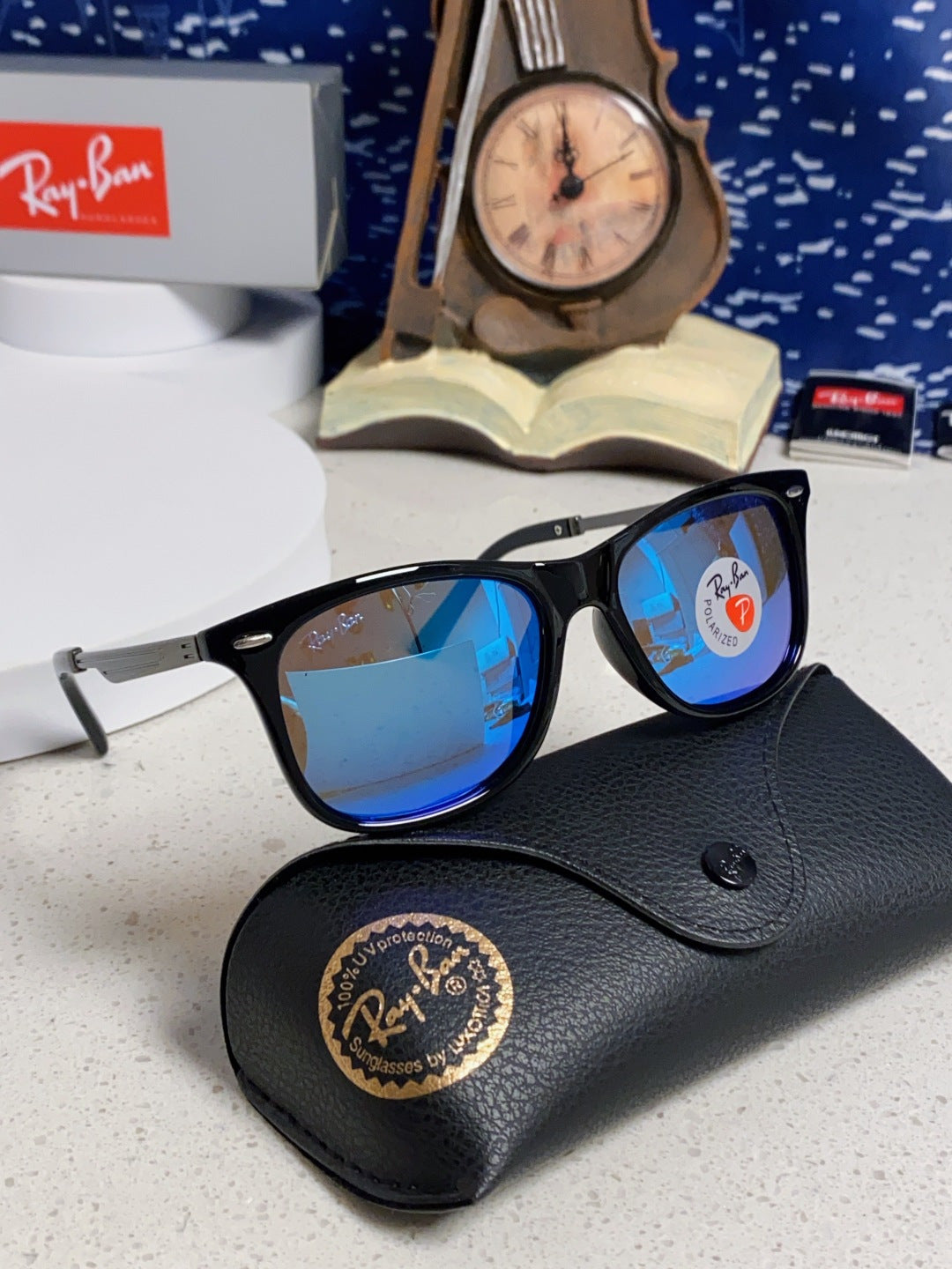 Ray-Ban RB8205 Polarized Fashion Blue Lens Sunglasses for Men - detail image 10
