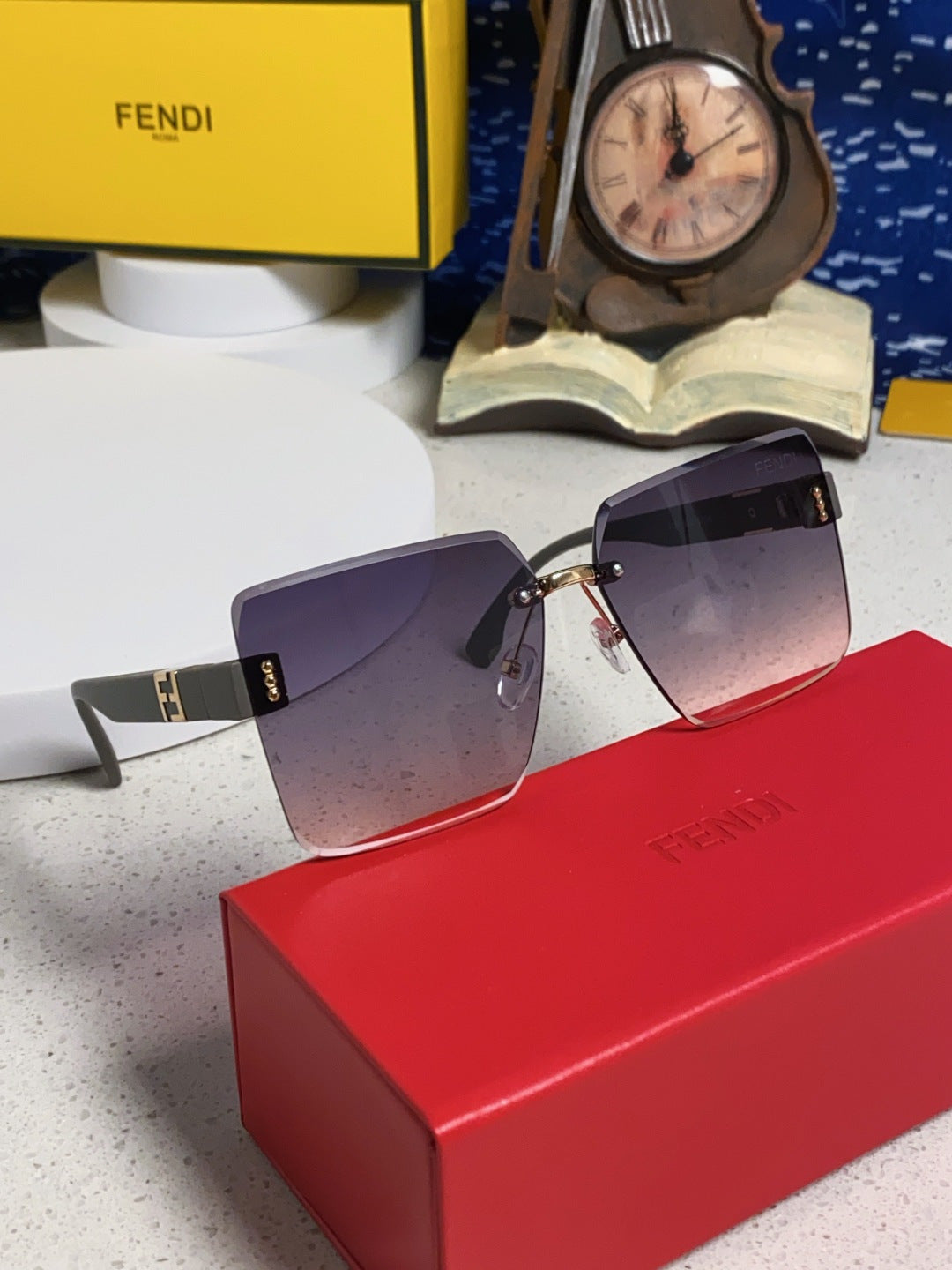 Fendi Lightweight Rimless Silver Lens Sunglasses for Women - 466182 - detail image 10