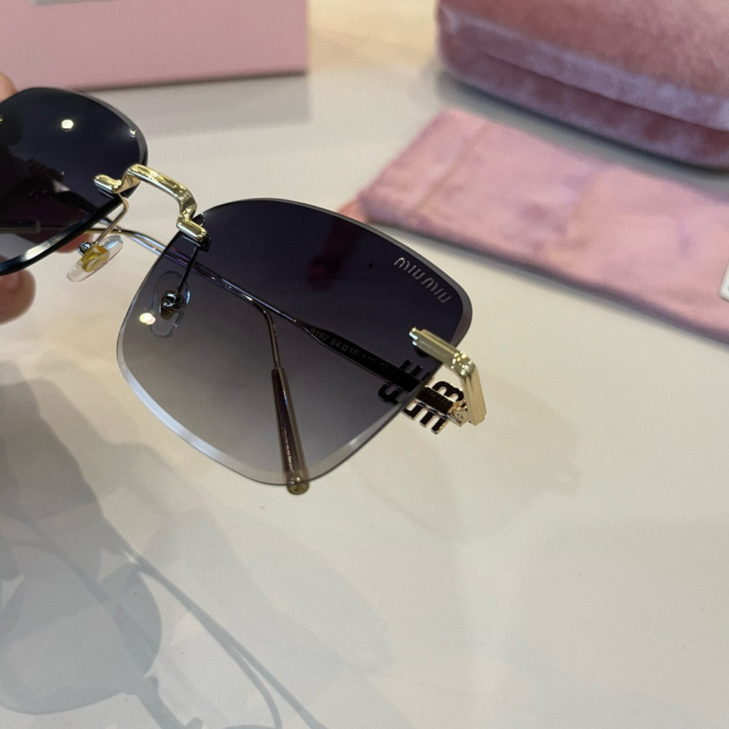Miu Miu Lightweight Rimless Silver Lens Sunglasses for Women - 487706 - detail image 6