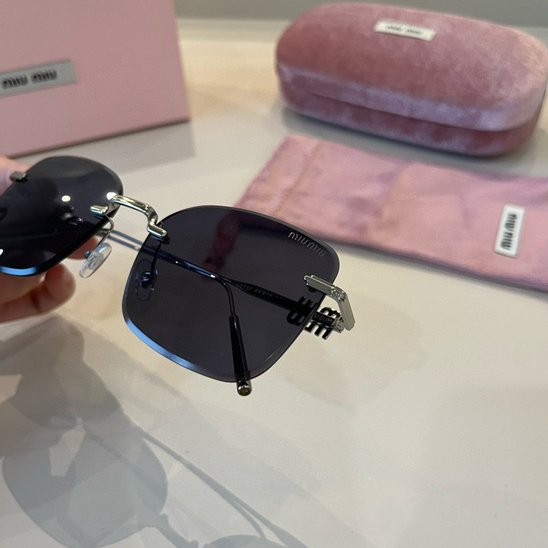 Miu Miu Lightweight Rimless Silver Lens Sunglasses for Women - 372414 - detail image 7