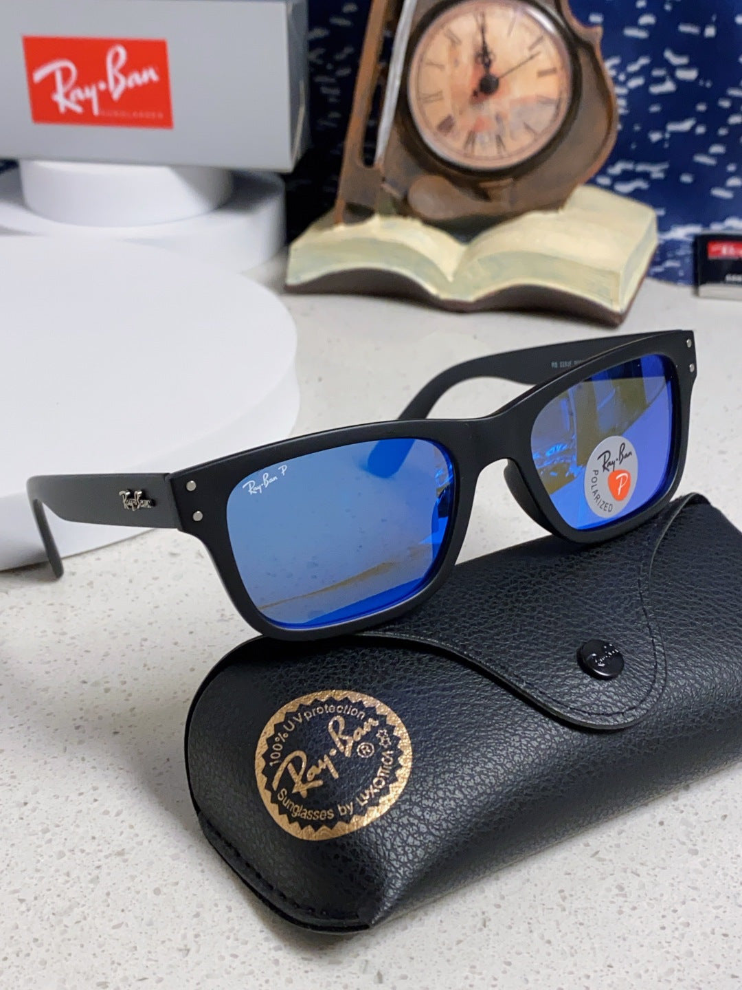 Ray-Ban RB2283 Polarized Square Blue Lens Sunglasses for Men & Women - detail image 10