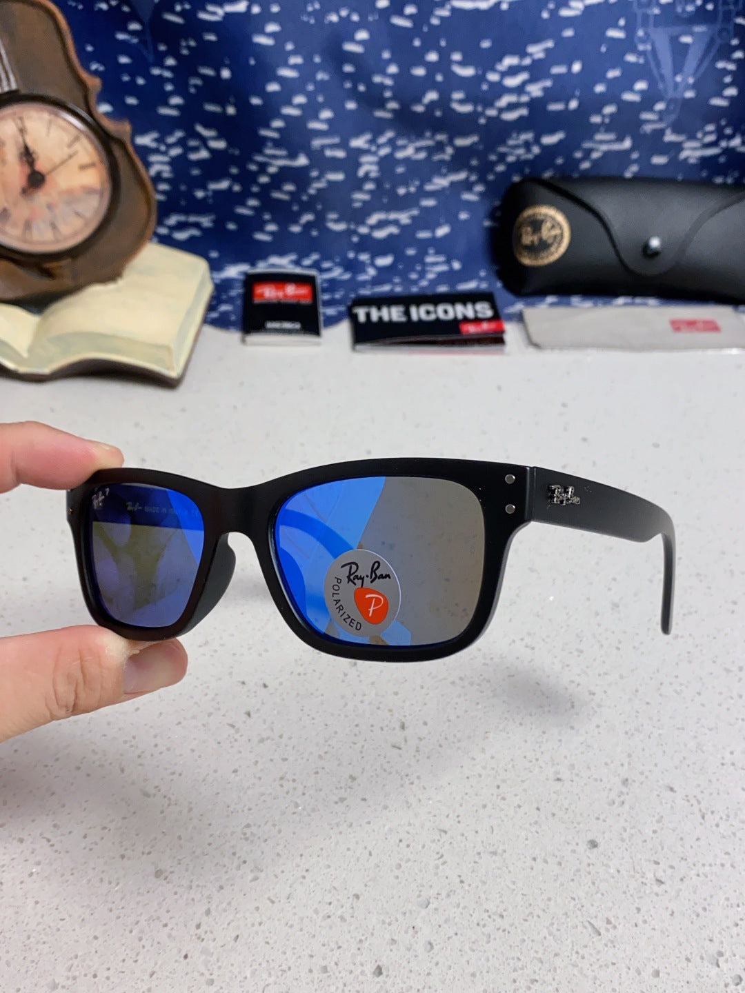 Ray-Ban RB2283 Polarized Square Blue Lens Sunglasses for Men & Women - 359002 - detail image 6