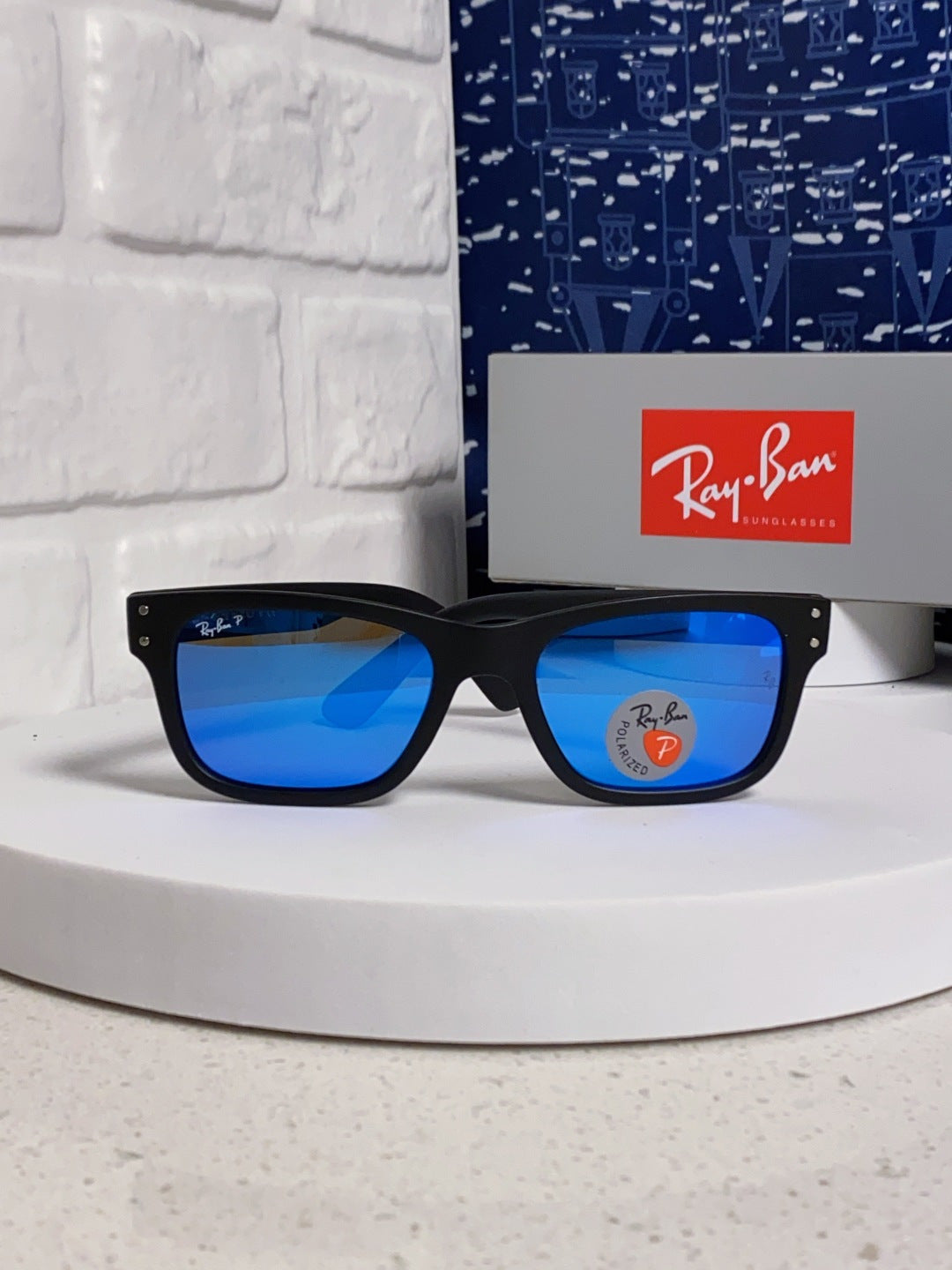 Ray-Ban RB2283 Polarized Square Blue Lens Sunglasses for Men & Women - detail image 2