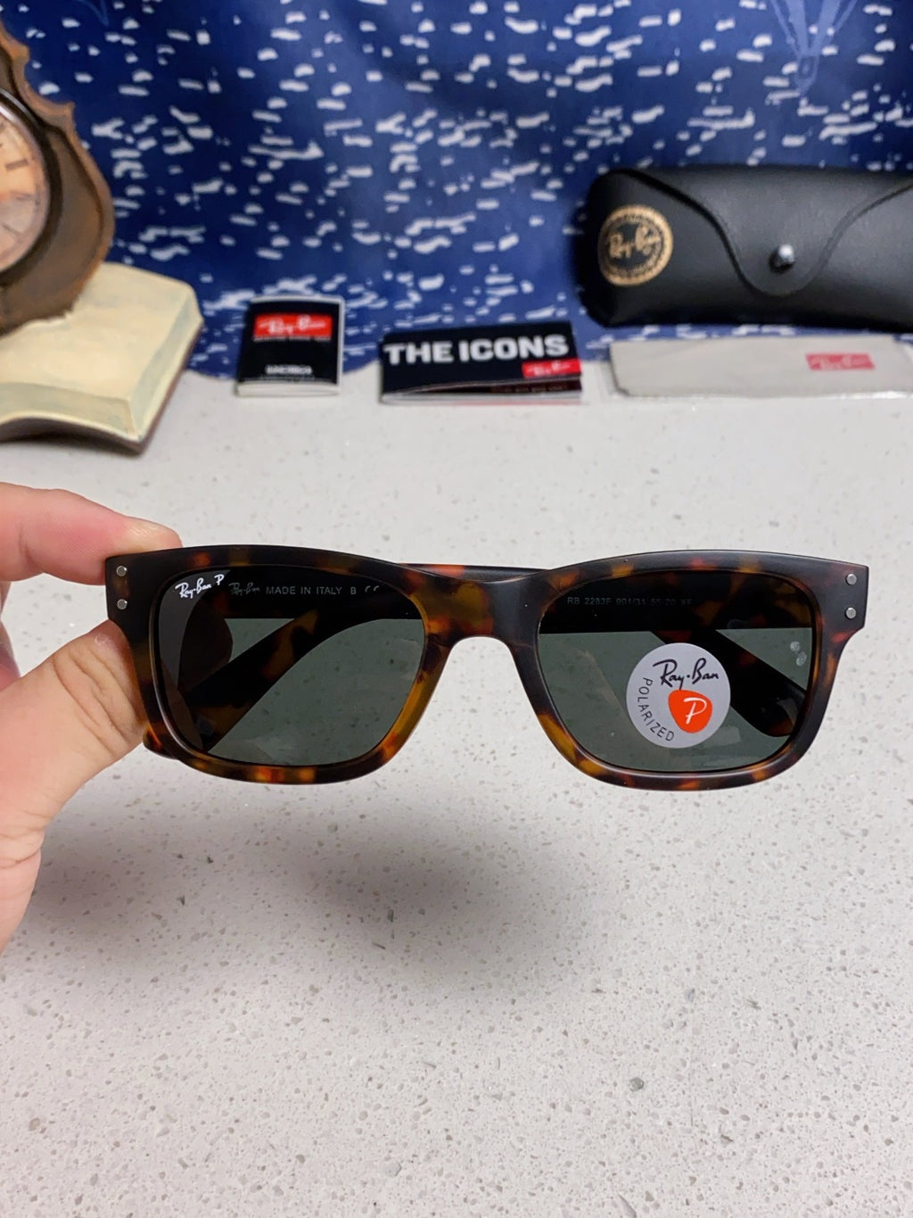 Ray-Ban RB2283 Polarized Square Silver Lens Sunglasses for Men & Wome - 359003 - detail image 4
