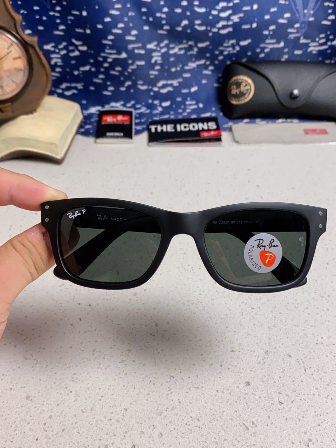 Ray-Ban RB2283 Polarized Square Black Lens Sunglasses for Men & Women - 488232 - detail image 4