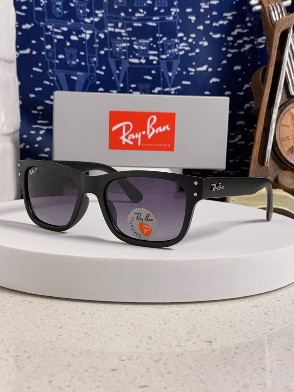 Ray-Ban RB2283 Polarized Square Silver Lens Sunglasses for Men & Women