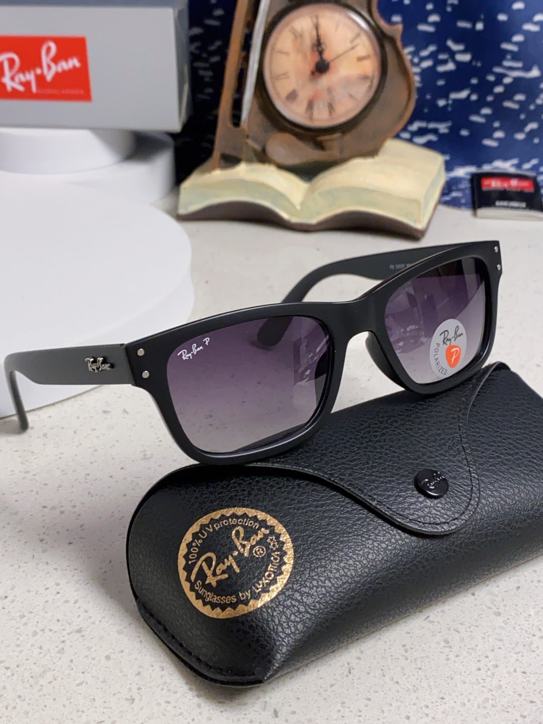Ray-Ban RB2283 Polarized Square Silver Lens Sunglasses for Men & Women - detail image 10