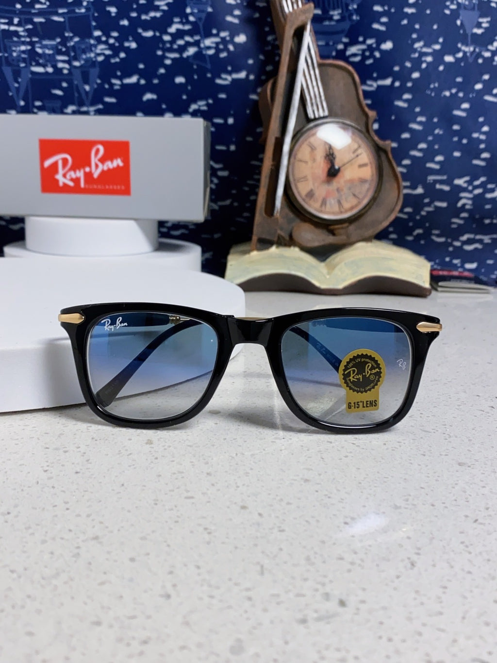 Ray-Ban RB2148 Metal Square Silver Lens Sunglasses for Men & Women - detail image 9