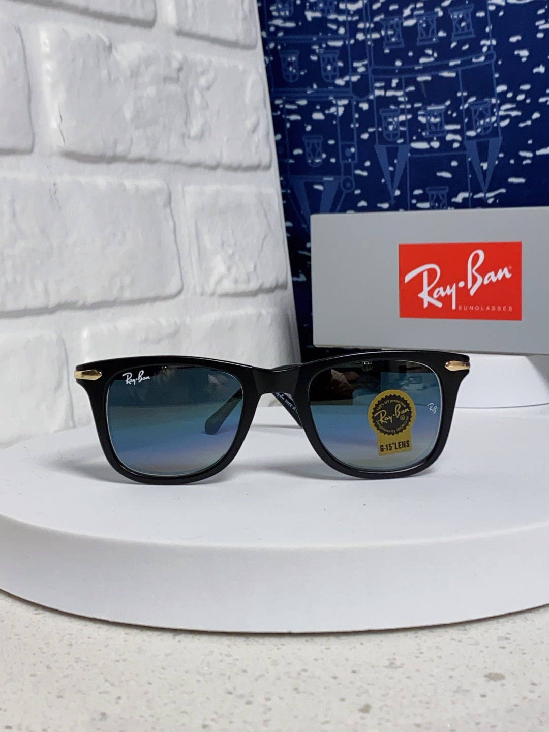 Ray-Ban RB2148 Metal Square Blue Lens Sunglasses for Men & Women - detail image 2