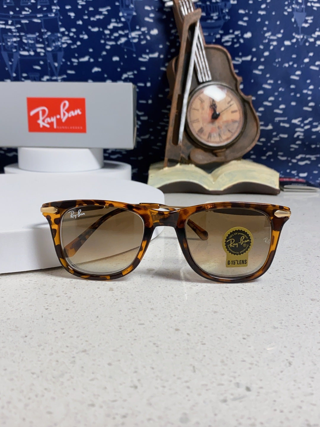 Ray-Ban RB2148 Metal Square Brown Lens Sunglasses for Men & Women - detail image 9
