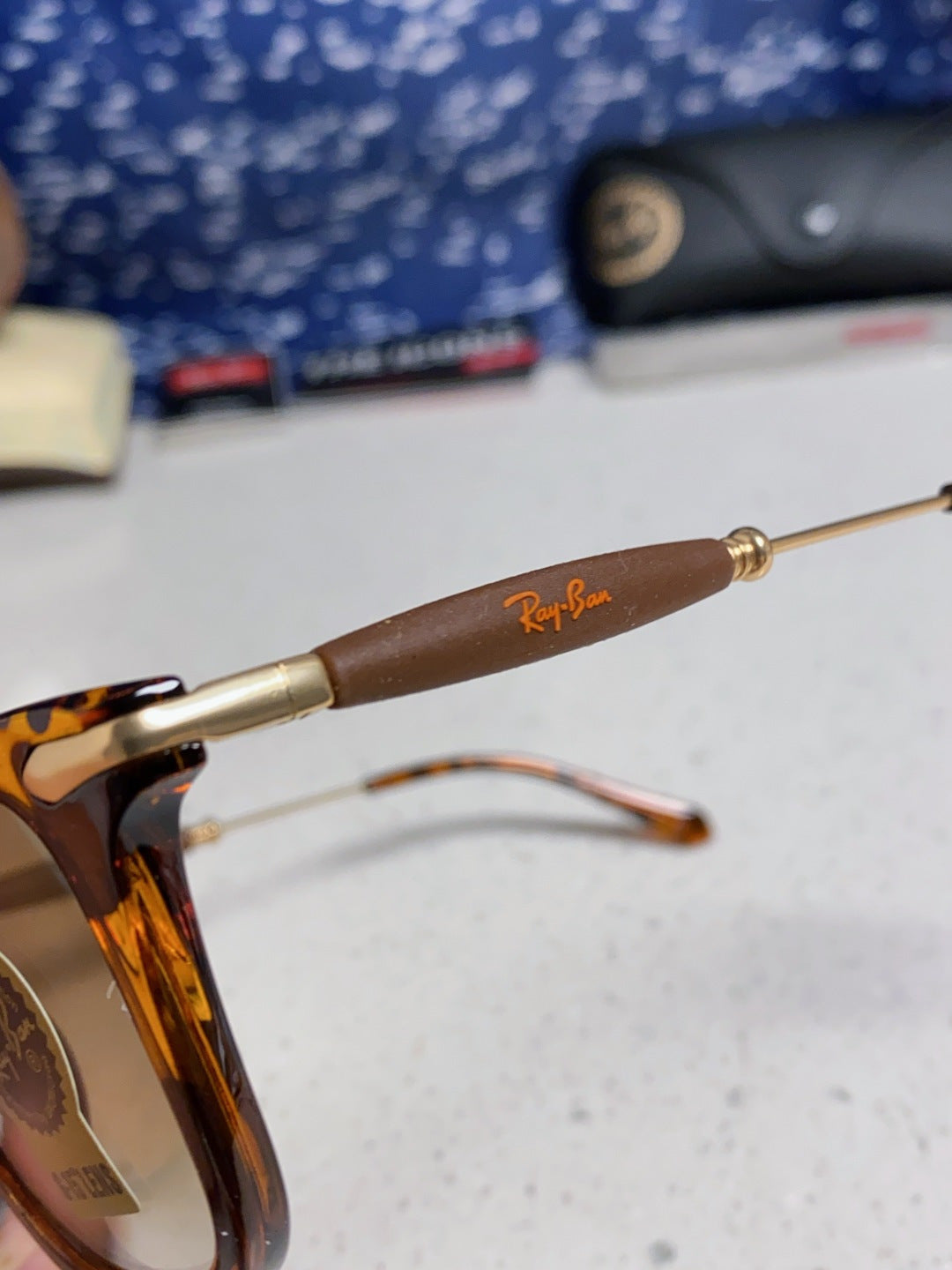 Ray-Ban RB2148 Metal Square Brown Lens Sunglasses for Men & Women - detail image 7