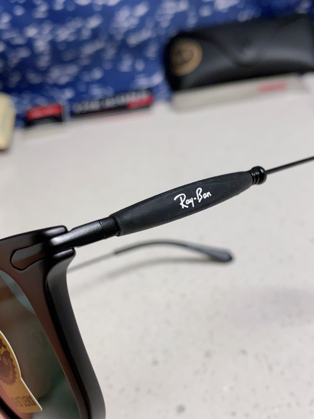 Ray-Ban RB2148 Metal Square Black Lens Sunglasses for Men & Women - detail image 7