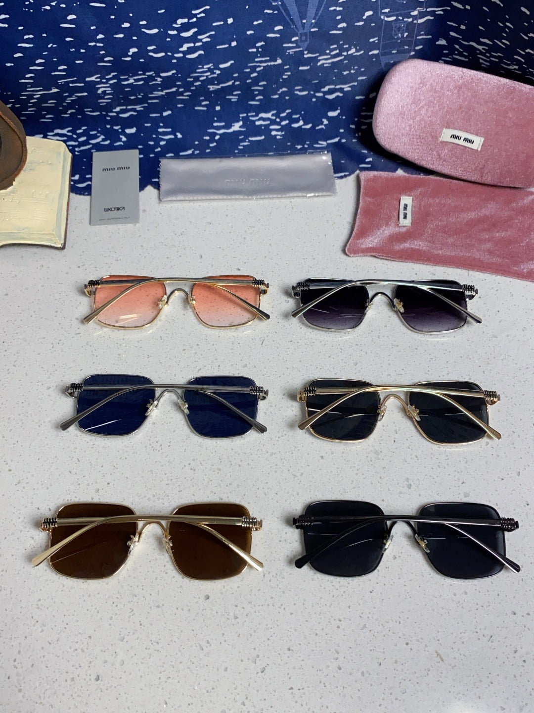 Miu Miu Metal Square Silver Lens Sunglasses for Men & Women - 867224 - detail image 11