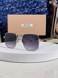 Miu Miu Metal Square Silver Lens Sunglasses for Men & Women - 867224