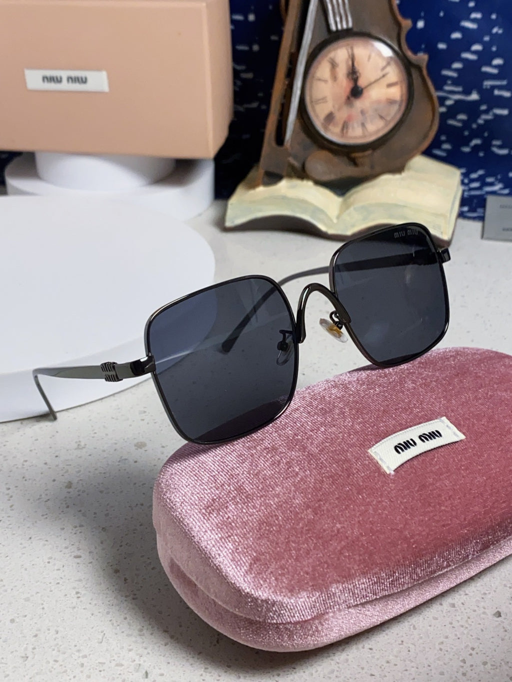 Miu Miu Metal Square Gray Lens Sunglasses for Men & Women - 416165 - detail image 10
