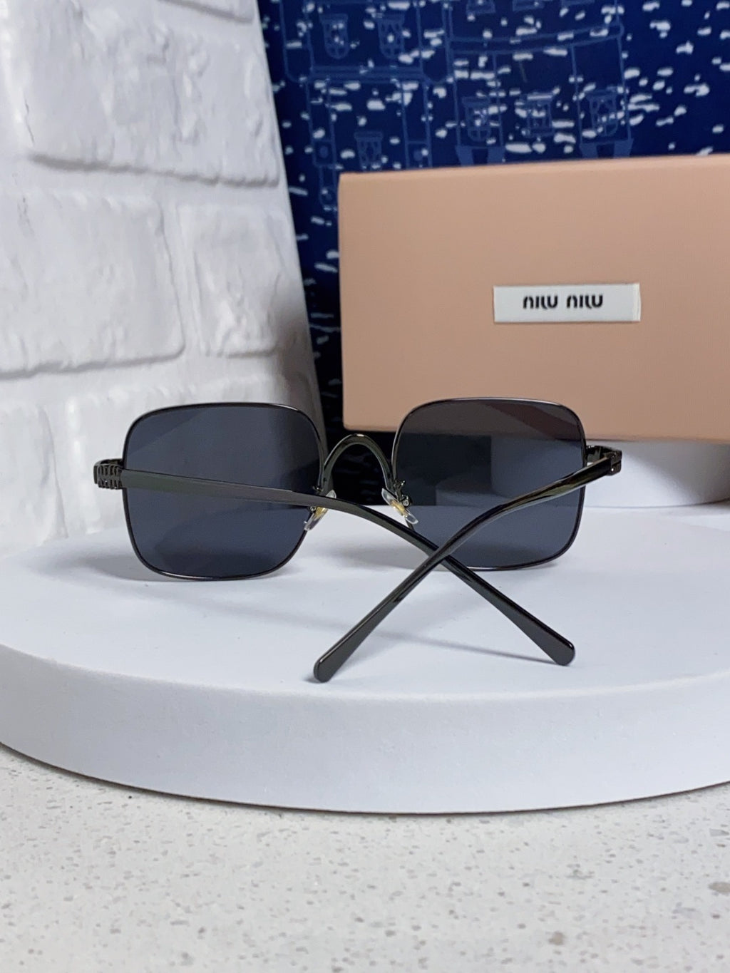 Miu Miu Metal Square Gray Lens Sunglasses for Men & Women - 416165 - detail image 3