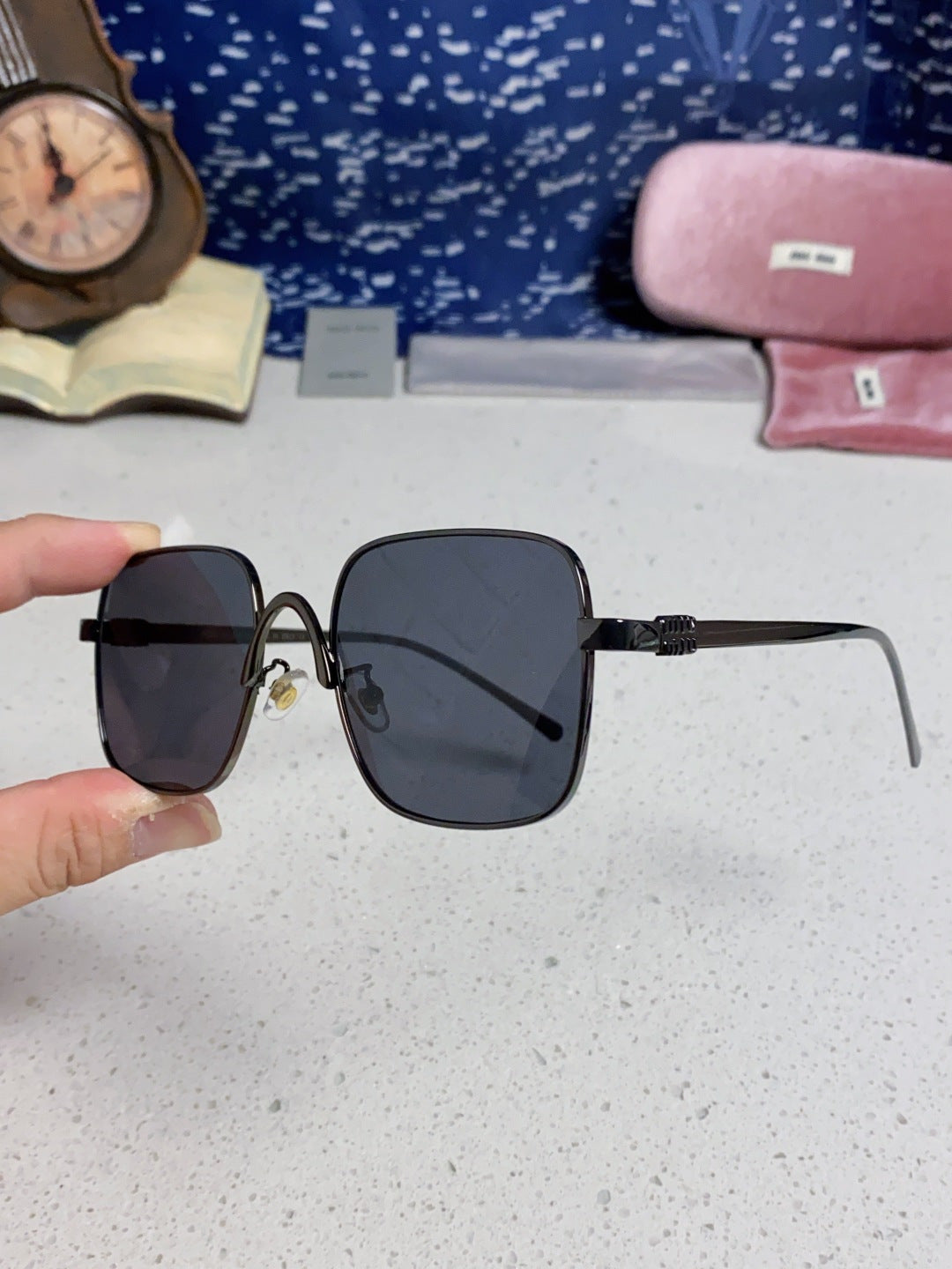 Miu Miu Metal Square Gray Lens Sunglasses for Men & Women - 416165 - detail image 6