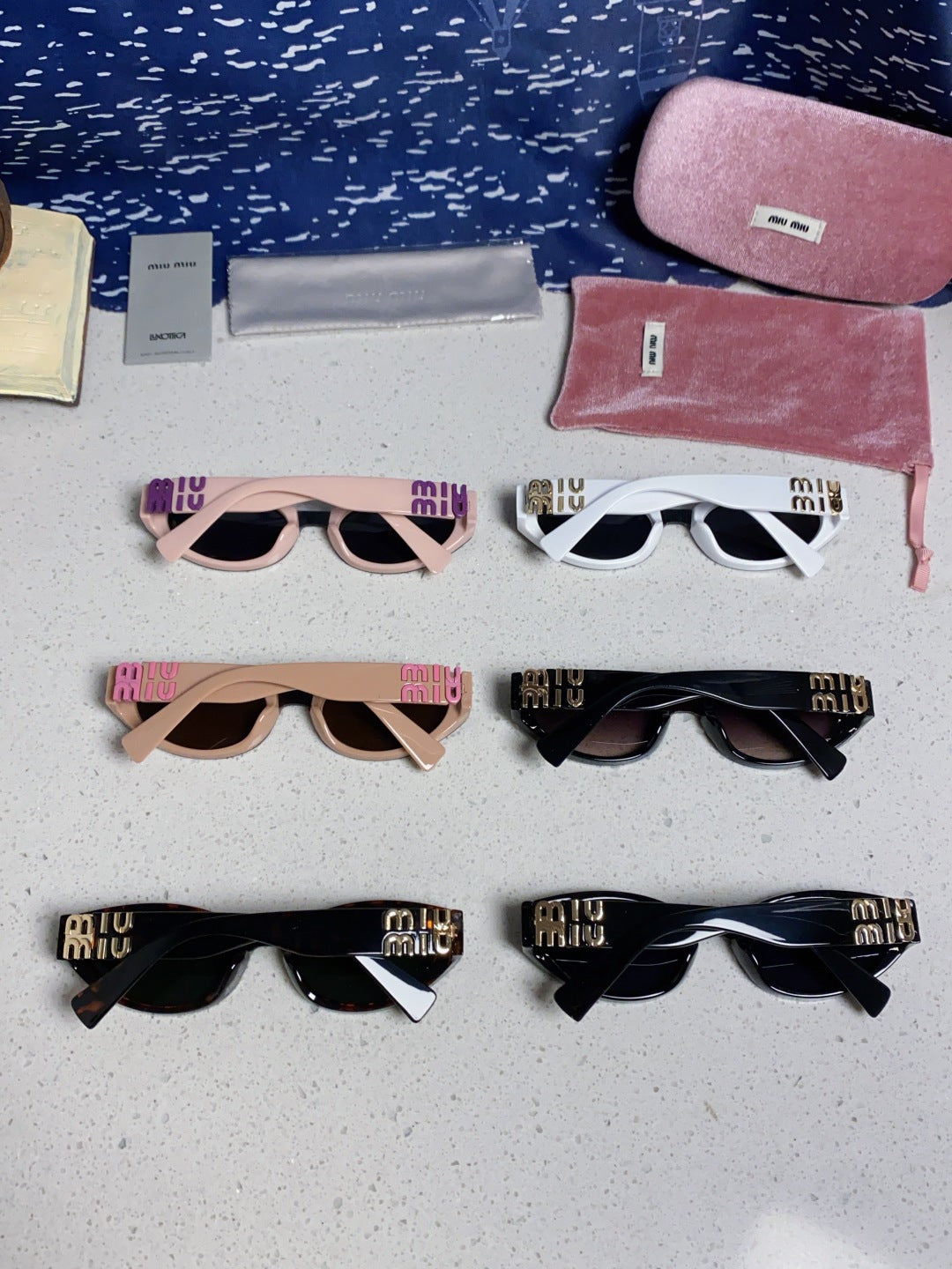 Miu Miu Cat-Eye Blue Lens Sunglasses for Women - 158609 - detail image 11
