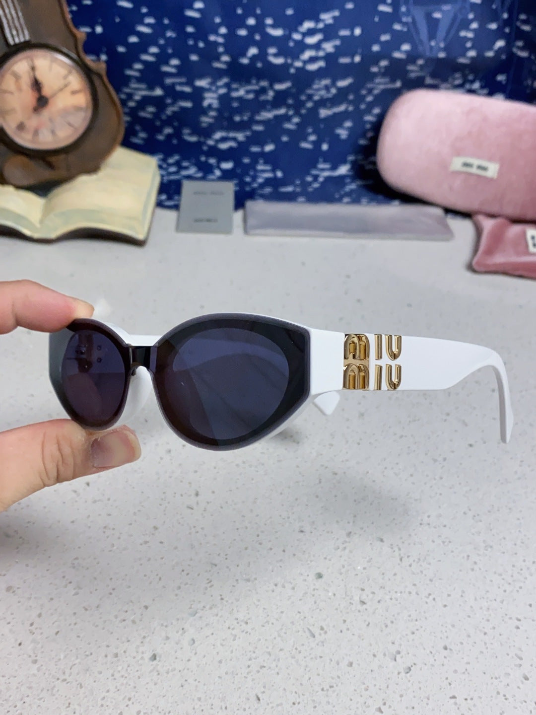 Miu Miu Cat-Eye Blue Lens Sunglasses for Women - 867218 - detail image 6