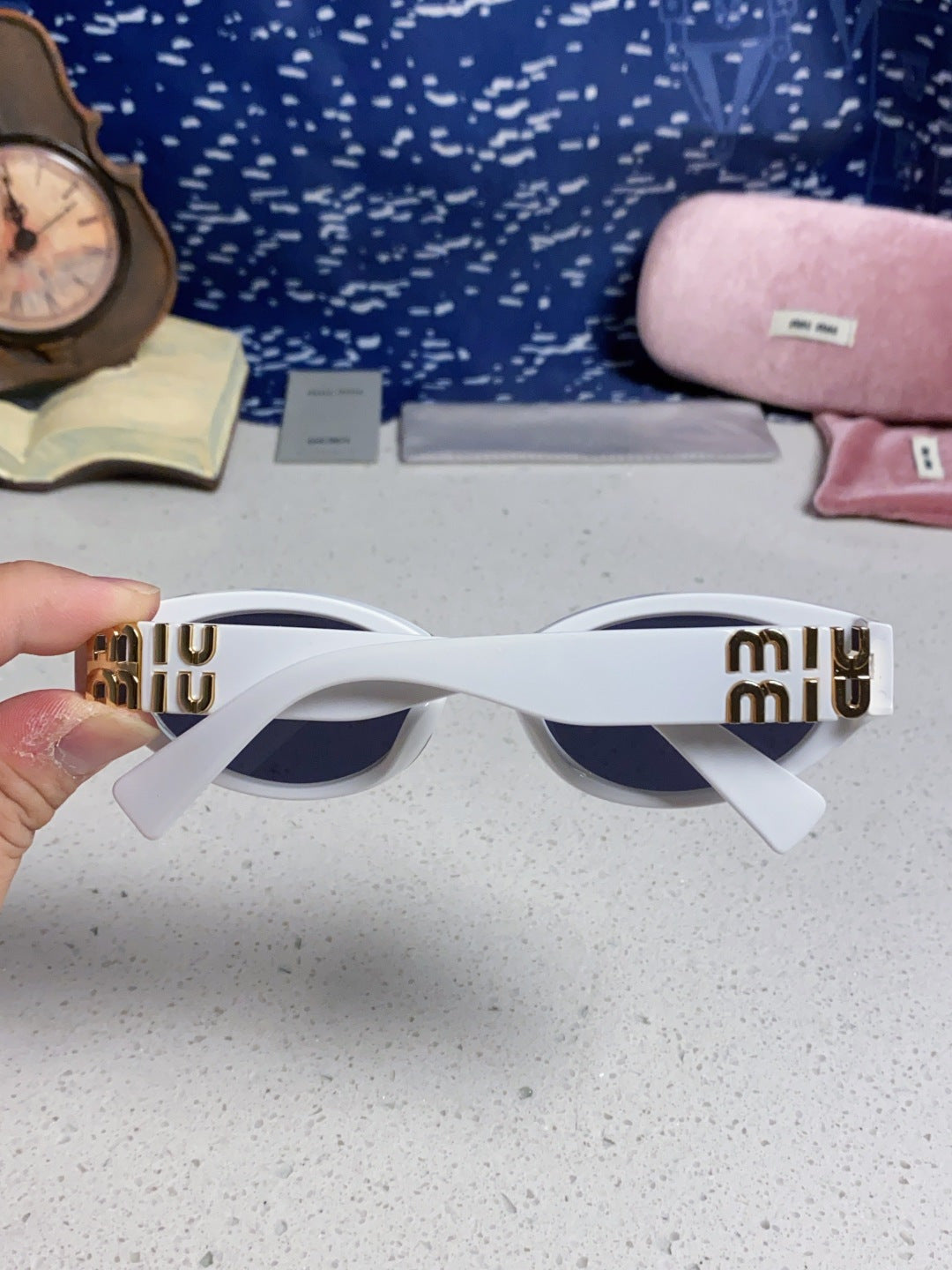 Miu Miu Cat-Eye Blue Lens Sunglasses for Women - 158609 - detail image 5
