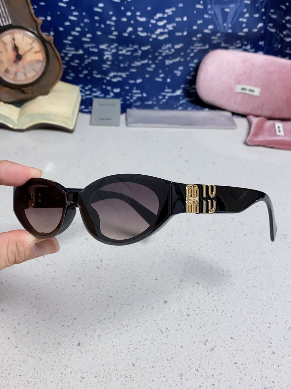 Miu Miu Cat-Eye Silver Lens Sunglasses for Women - 158610 - detail image 6
