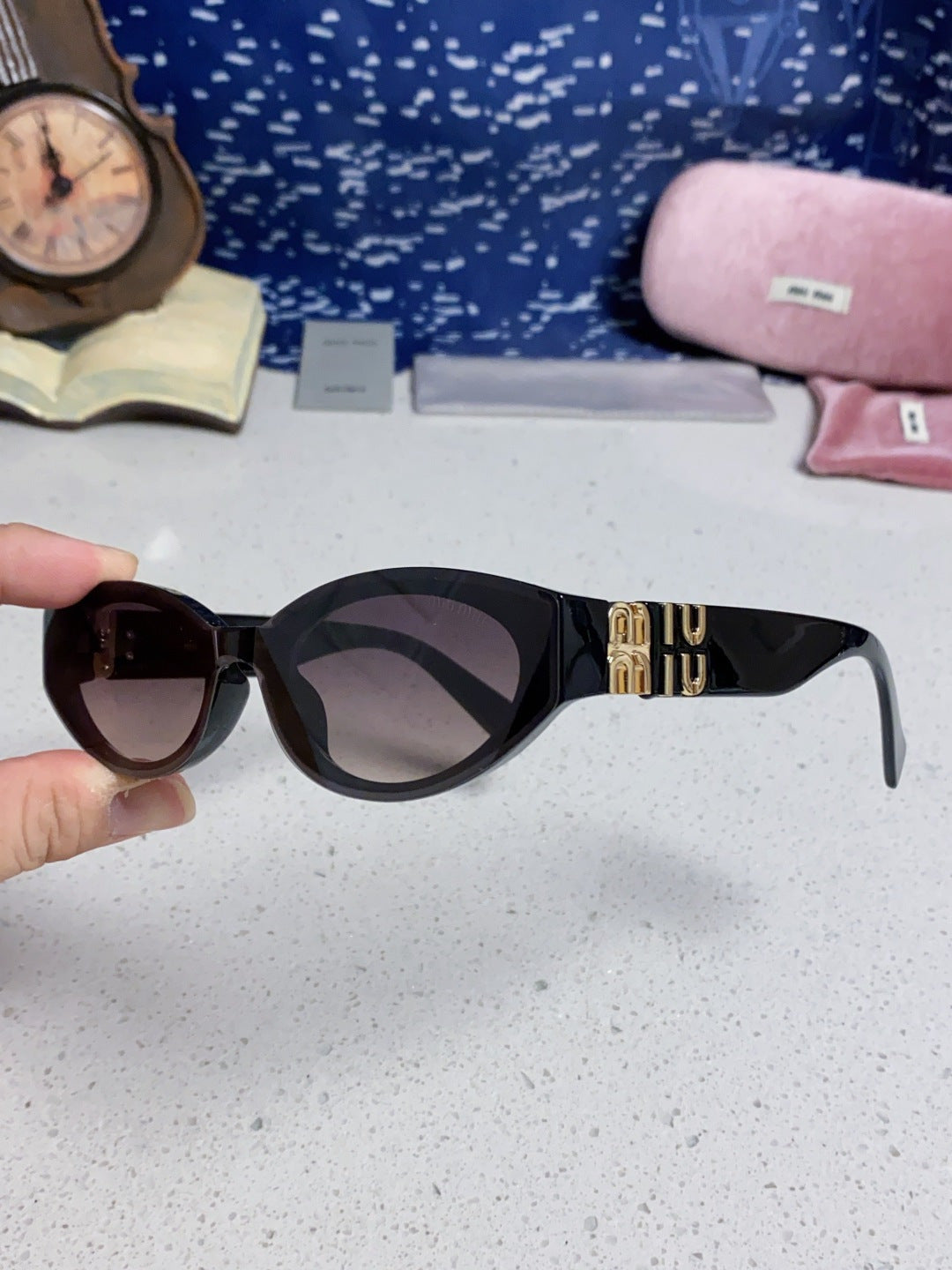 Miu Miu Cat-Eye Silver Lens Sunglasses for Women - 416158 - detail image 6