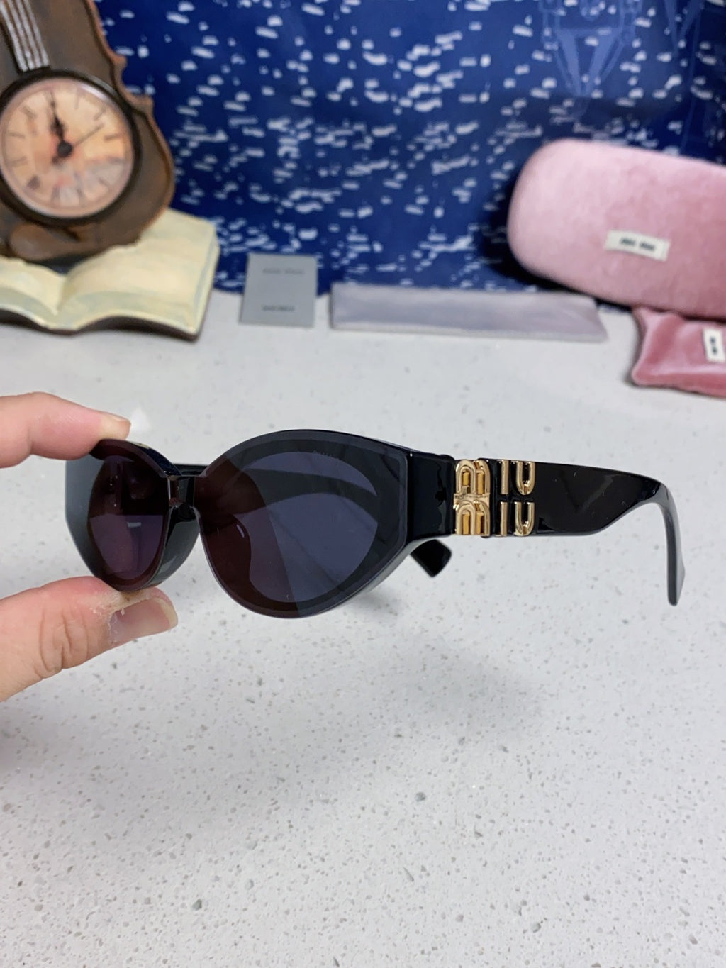 Miu Miu Cat-Eye Black Lens Sunglasses for Women - 867220 - detail image 6
