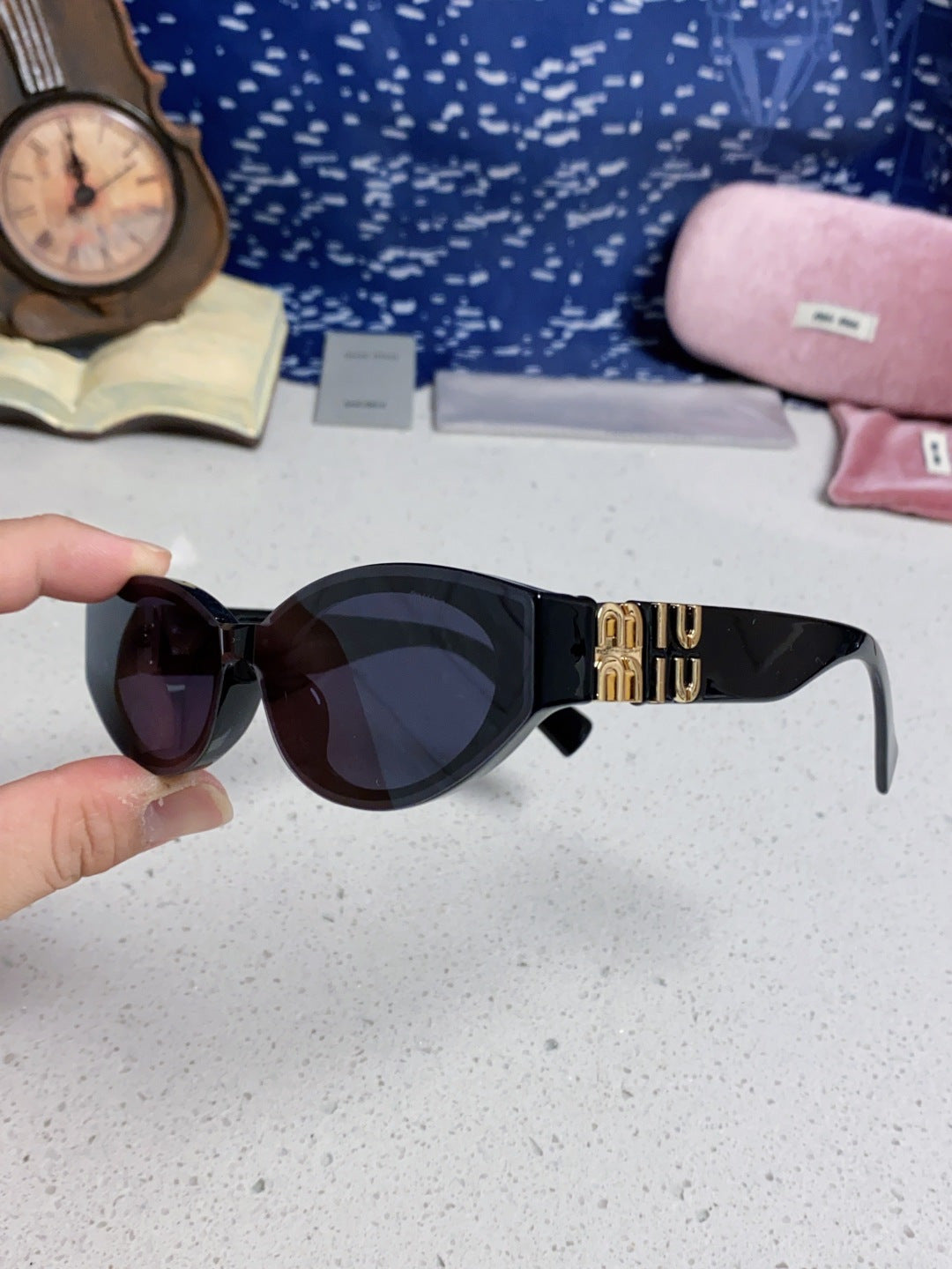 Miu Miu Cat-Eye Black Lens Sunglasses for Women - 867220 - detail image 6