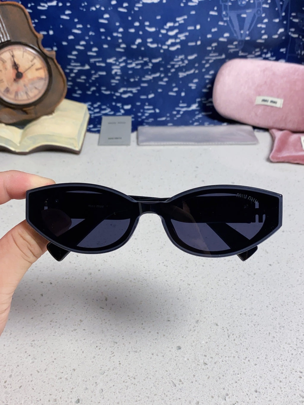 Miu Miu Cat-Eye Black Lens Sunglasses for Women - 867220 - detail image 4