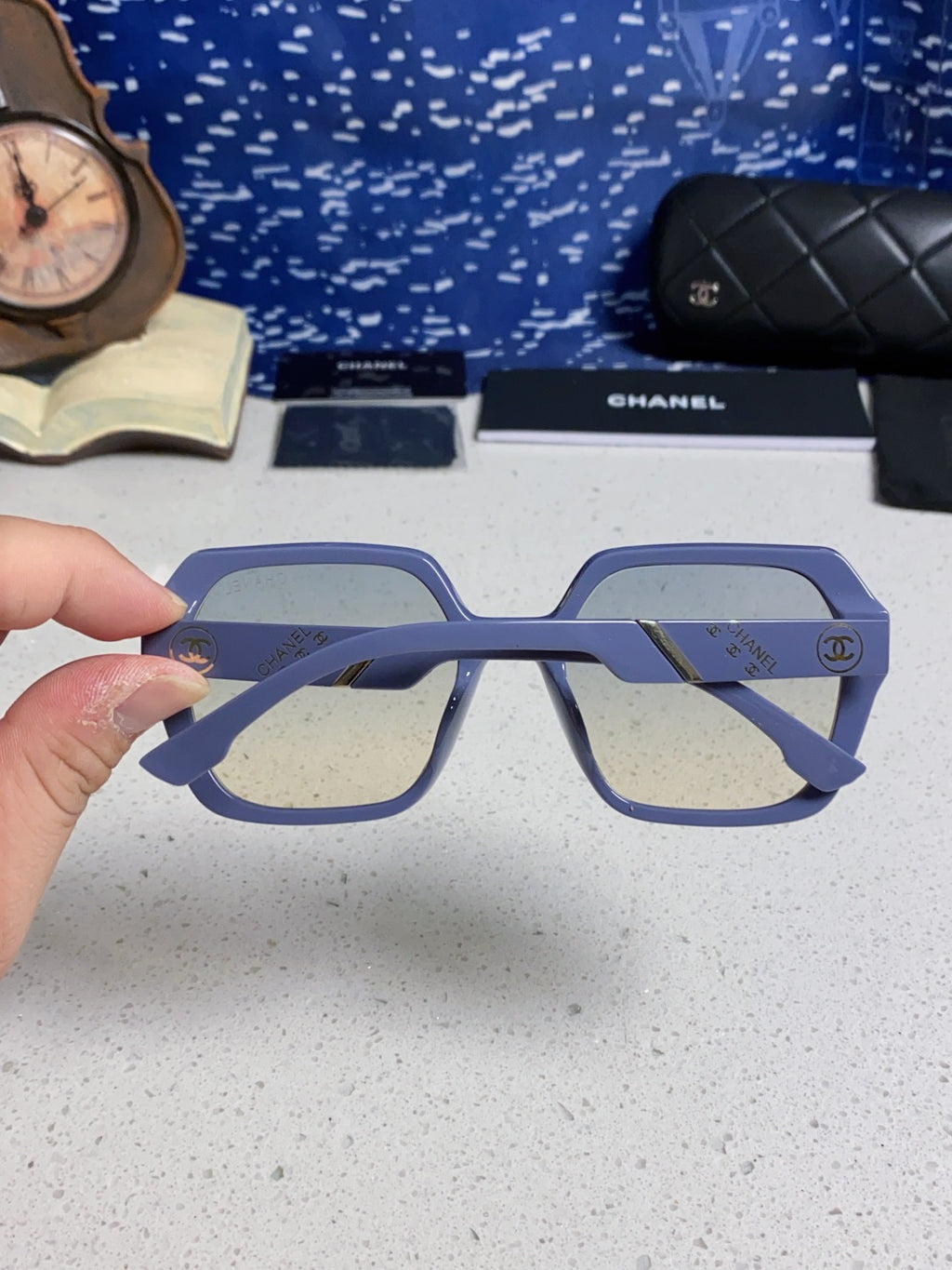 Chanel Polarized Square Silver Lens Sunglasses for Women - 867061 - detail image 5