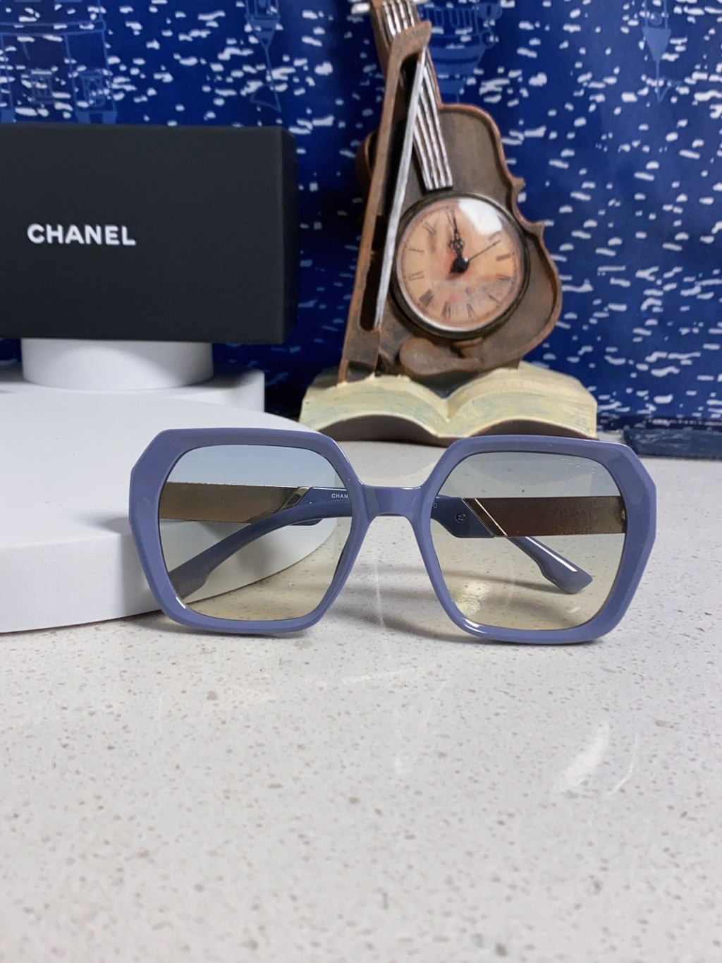Chanel Polarized Square Silver Lens Sunglasses for Women - 158376 - detail image 9