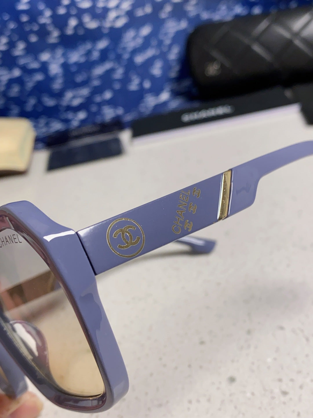 Chanel Polarized Square Silver Lens Sunglasses for Women - 867061 - detail image 7