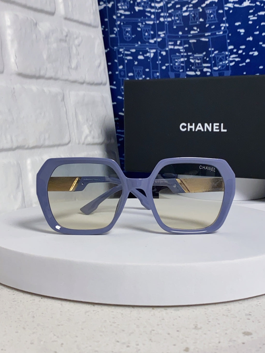 Chanel Polarized Square Silver Lens Sunglasses for Women - 158376 - detail image 2