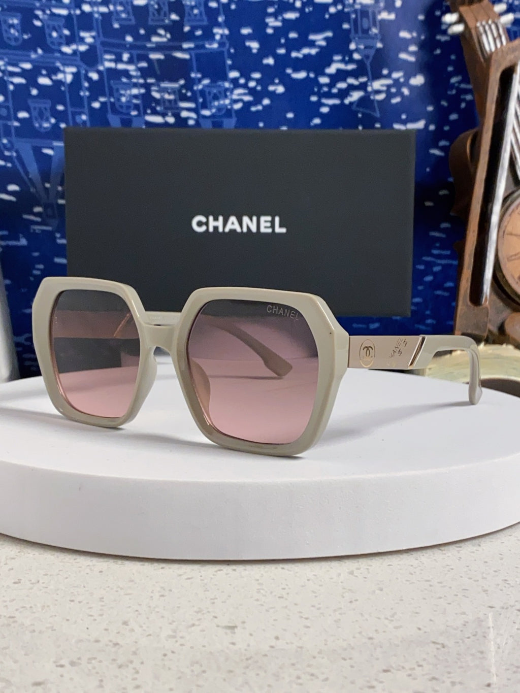 Chanel Polarized Square Silver Lens Sunglasses for Women - 158378