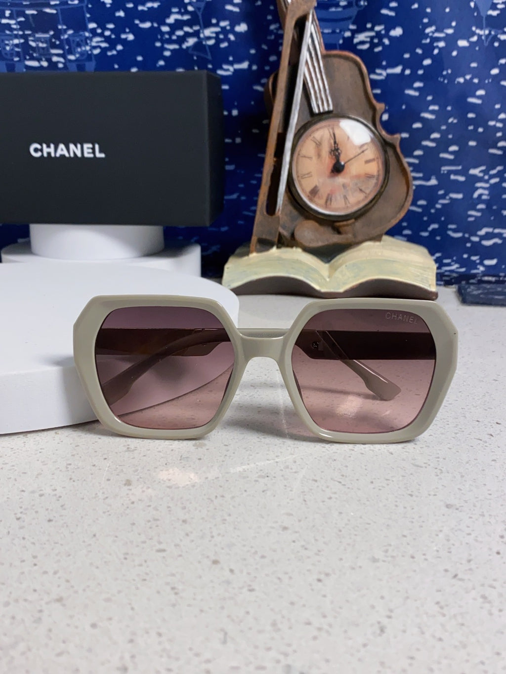 Chanel Polarized Square Silver Lens Sunglasses for Women - 158378 - detail image 9