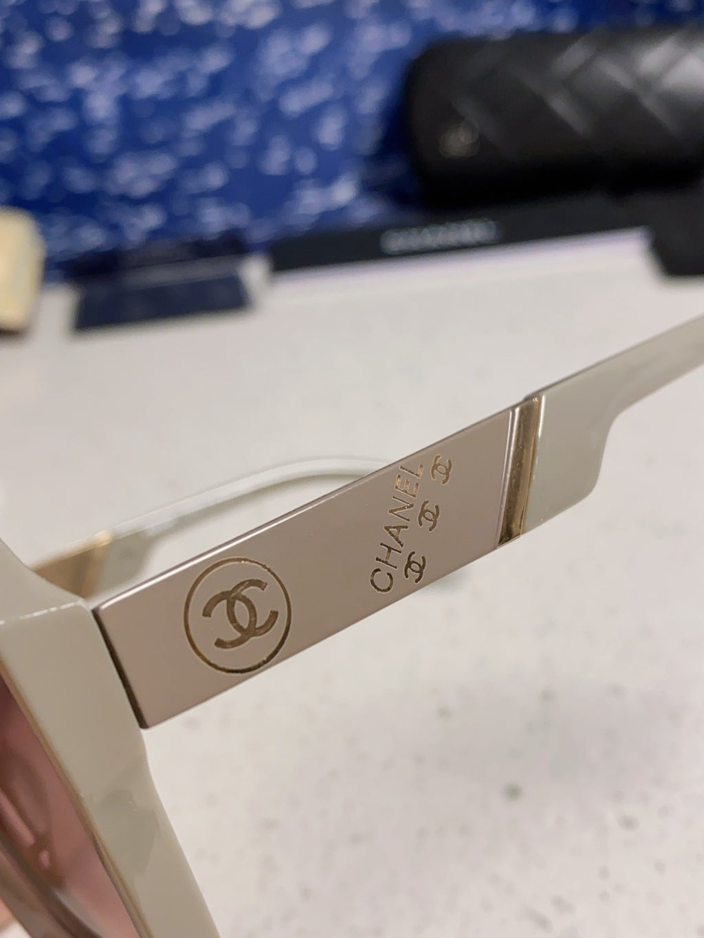 Chanel Polarized Square Silver Lens Sunglasses for Women - 158378 - detail image 7