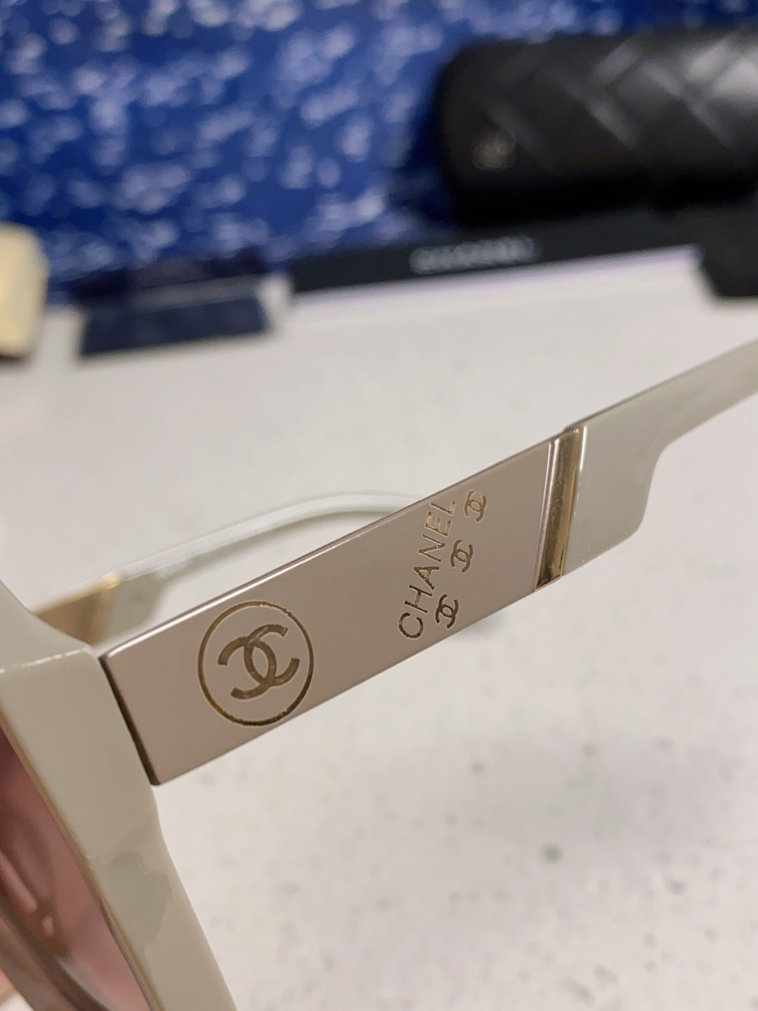 Chanel Polarized Square Silver Lens Sunglasses for Women - 158378 - detail image 7