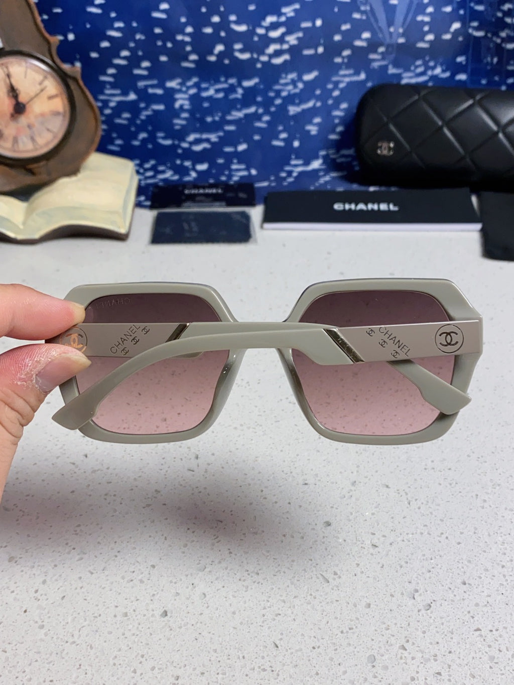 Chanel Polarized Square Silver Lens Sunglasses for Women - 867063 - detail image 5