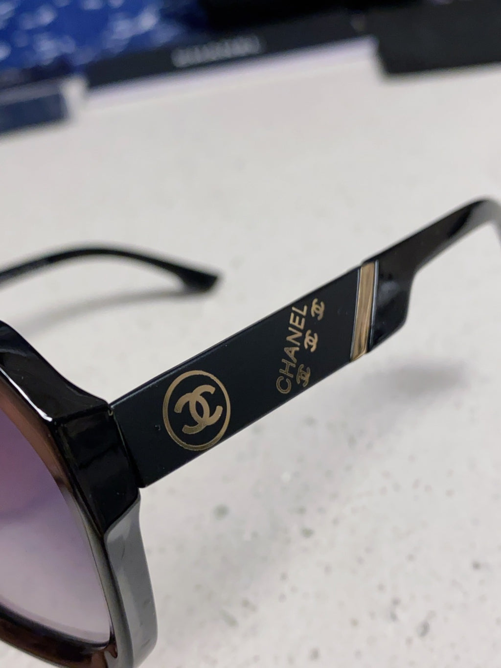 Chanel Polarized Square Gray Lens Sunglasses for Women - 158381 - detail image 7