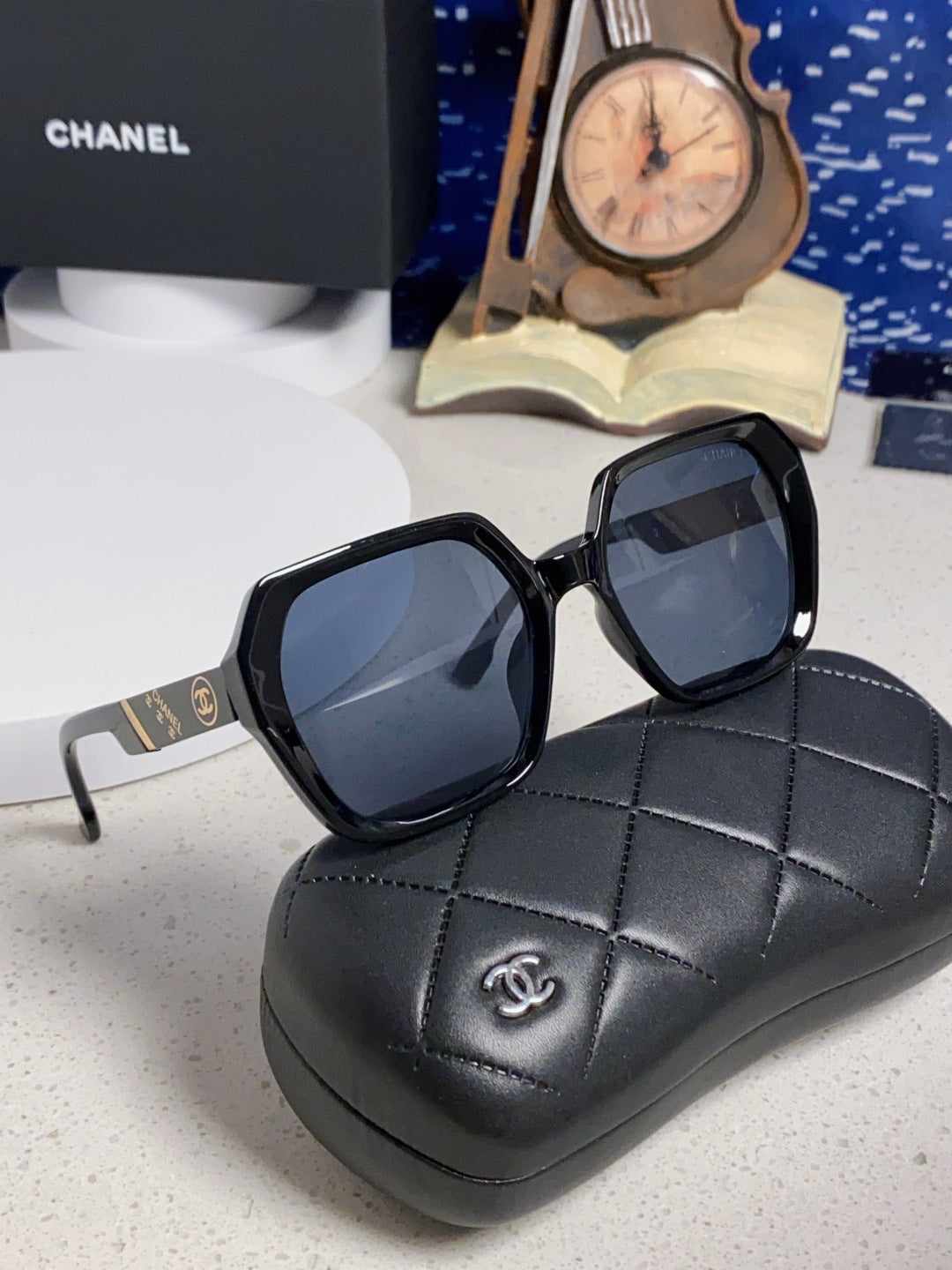 Chanel Polarized Square Blue Lens Sunglasses for Women - 158382 - detail image 10