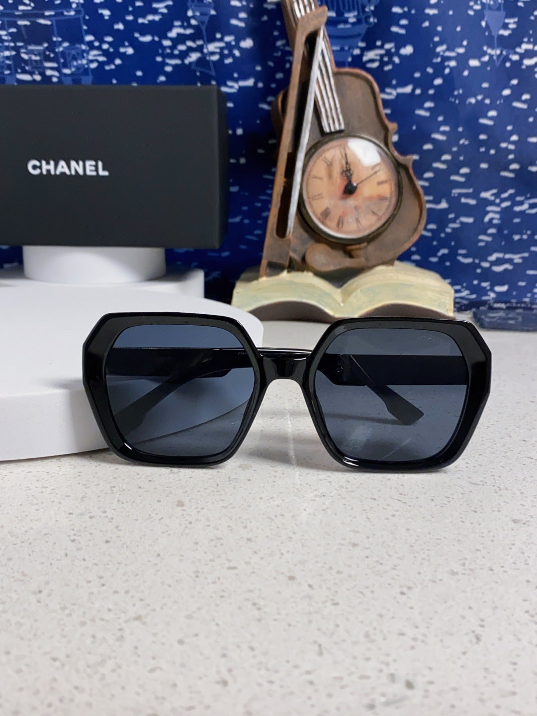 Chanel Polarized Square Blue Lens Sunglasses for Women - 158382 - detail image 9