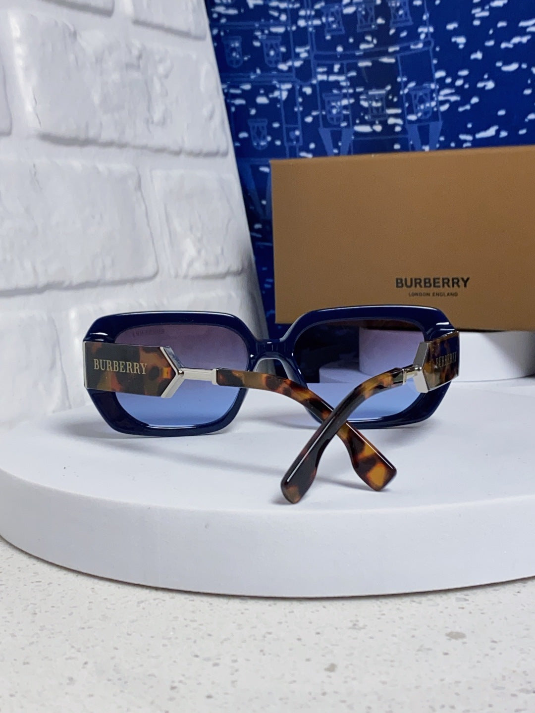 Burberry Rectangular Blue Lens Sunglasses for Men & Women - 416078 - detail image 2