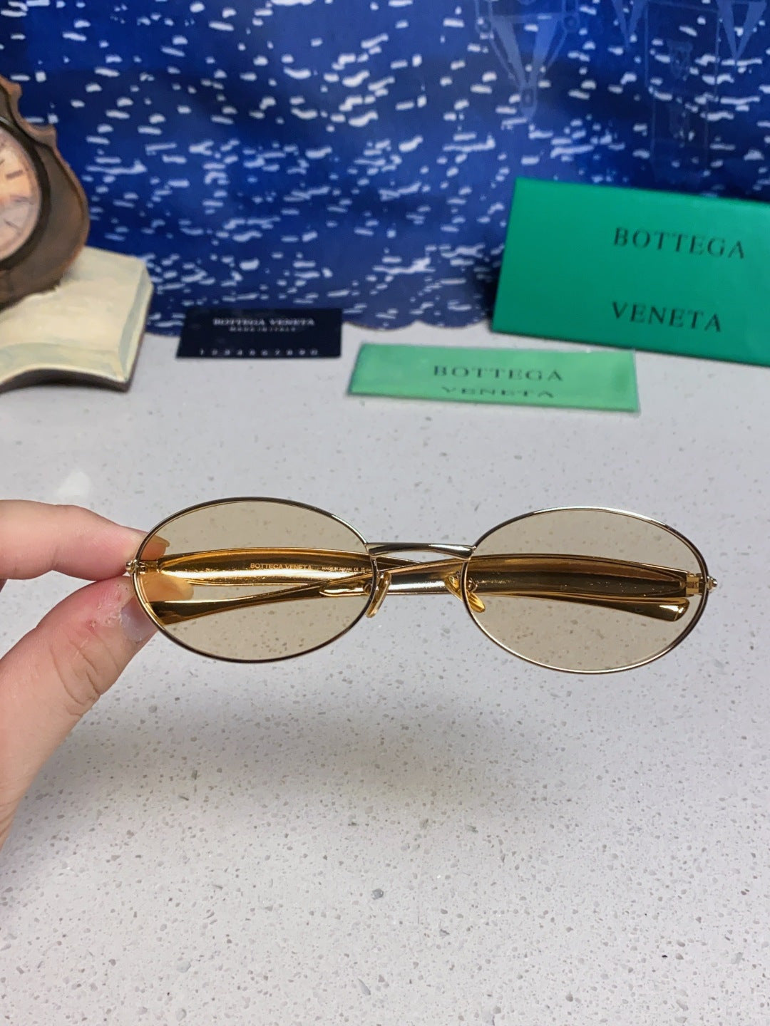 Bottega Veneta BV1386 Oval Silver Lens Sunglasses for Men & Women - 416441 - detail image 4
