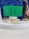 Bottega Veneta BV1386 Oval Silver Lens Sunglasses for Men & Women - 487958