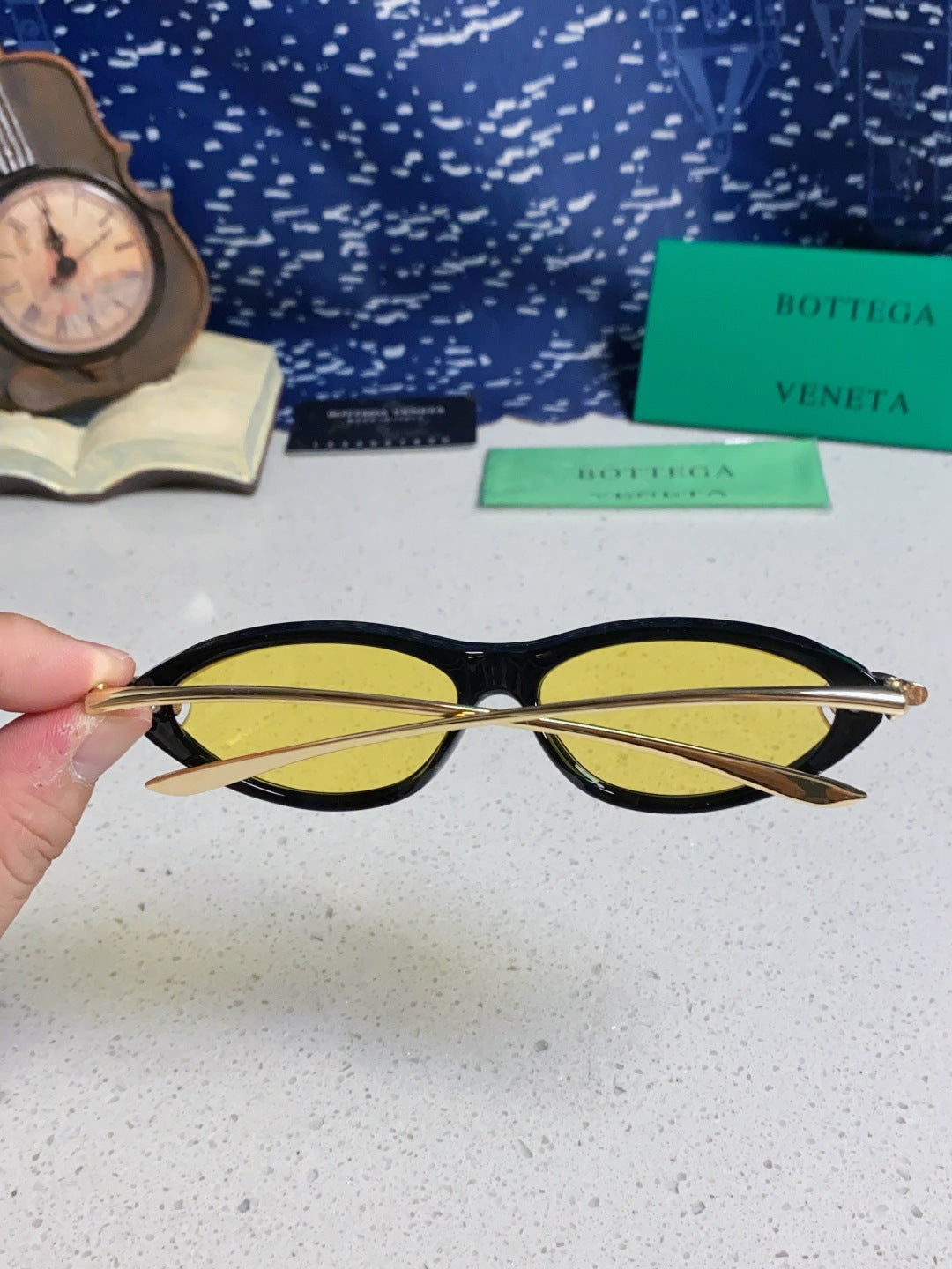 Bottega Veneta BV1390 Cat-Eye Yellow Lens Sunglasses for Women - 358863 - detail image 5