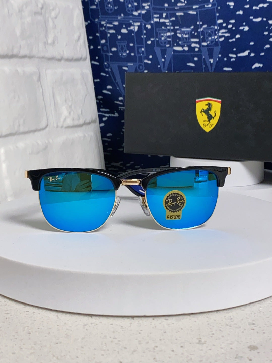 Ray-Ban Browline Blue Lens Sunglasses for Men & Women - 358974 - detail image 2