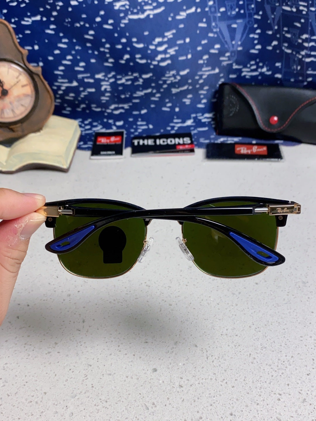 Ray-Ban Browline Blue Lens Sunglasses for Men & Women - 358974 - detail image 5